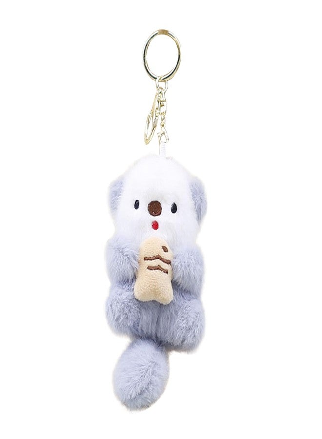 YOUNEEDFUL 2025 New Cute Otter Keychain Charm & Bag Charm Adorable Keychain Ring for Bags Otter stuff for Women Animal Lovers (Grey) - Image 1